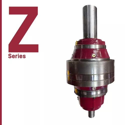 Double-support flanged output planetary gearbox for high torque transmission and heavy-duty stability.