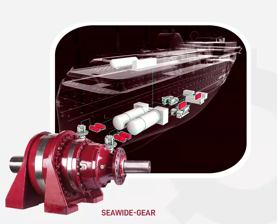 Industrial gearbox in marine propulsion system