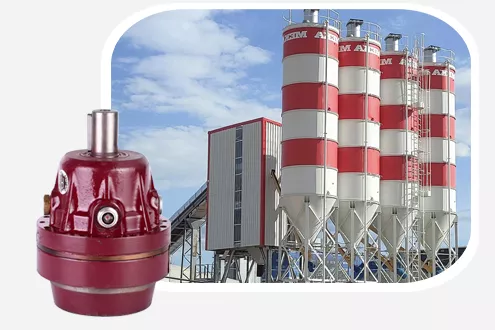 Industrial gearboxes for silo feeders, ensuring precise material flow and reliable operation in cement plants.