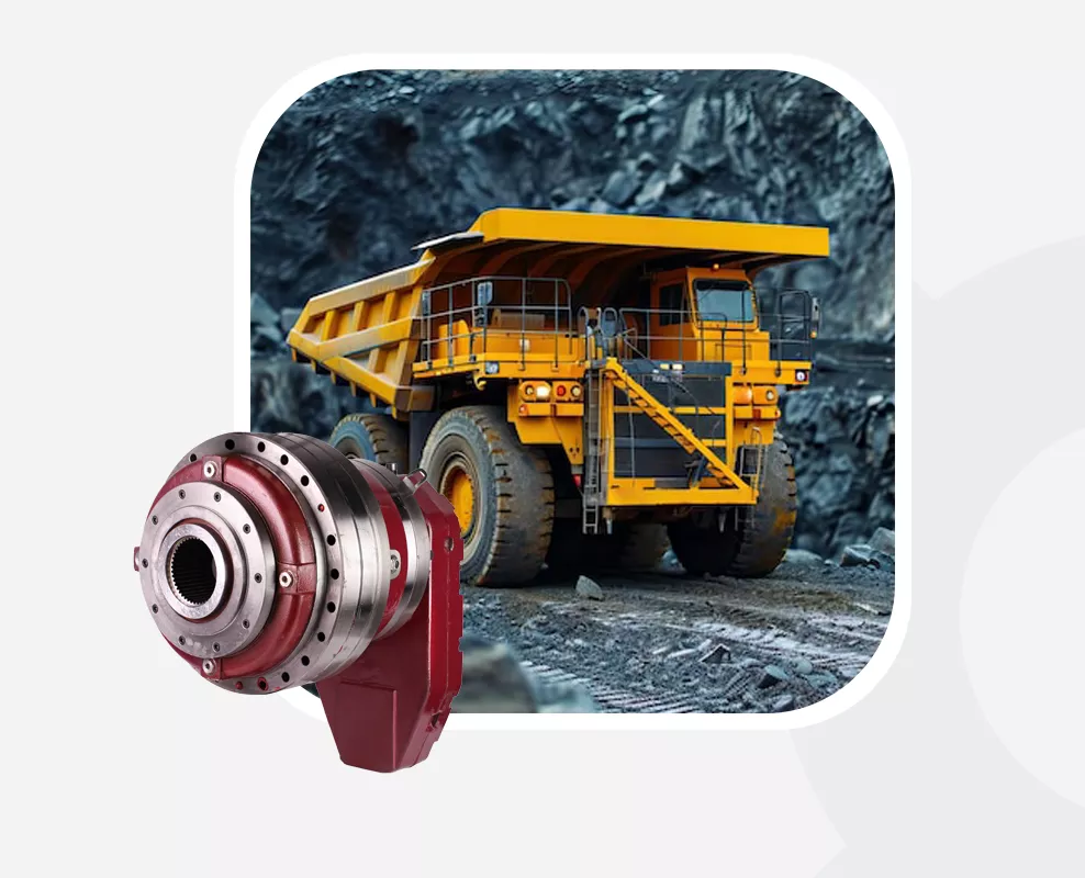 Industrial gearbox used in dump trucks