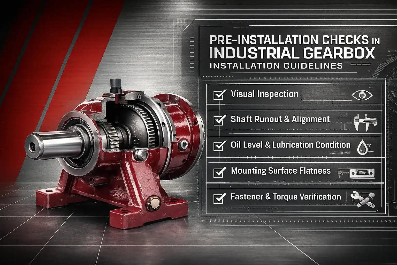 Pre‑Installation Checks in Industrial Gearbox Installation Guidelines